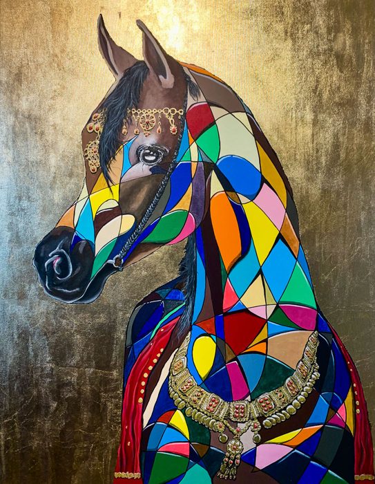 AMIRA, 102 x 80 cm · Acryl auf Leinwand, 24 Karat Blattgold