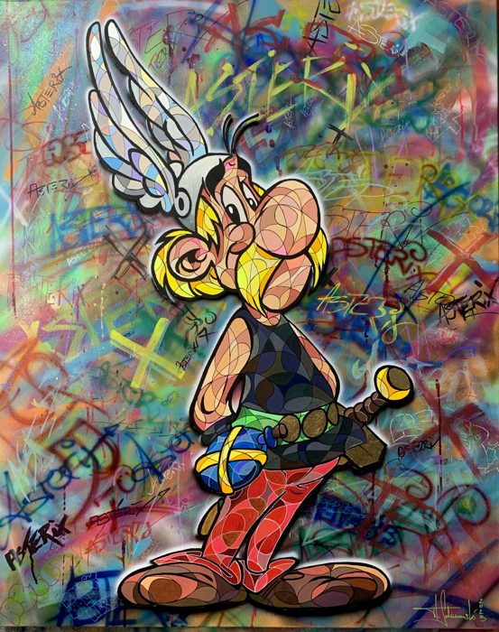 ASTERIX, 100 x 80 cm · Acryl auf Leinwand, 24 Karat Blattgold
