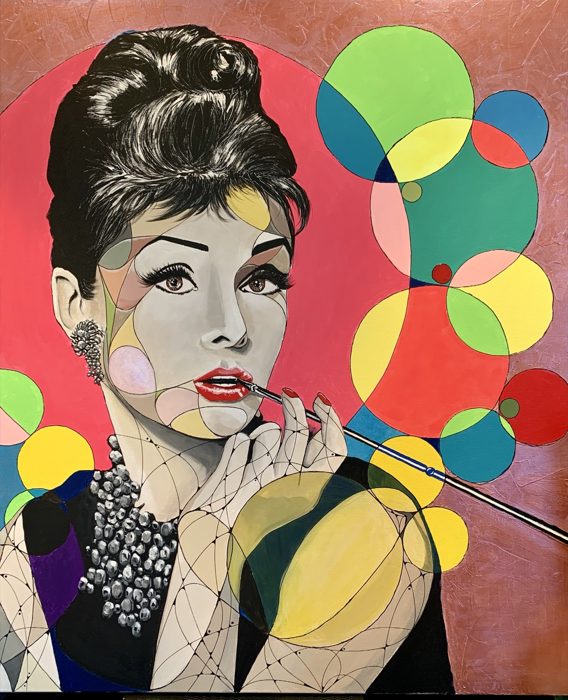 AUDREY II, 120 x 100 cm · Acryl auf Leinwand, teilweise 24 Karat Blattgold
