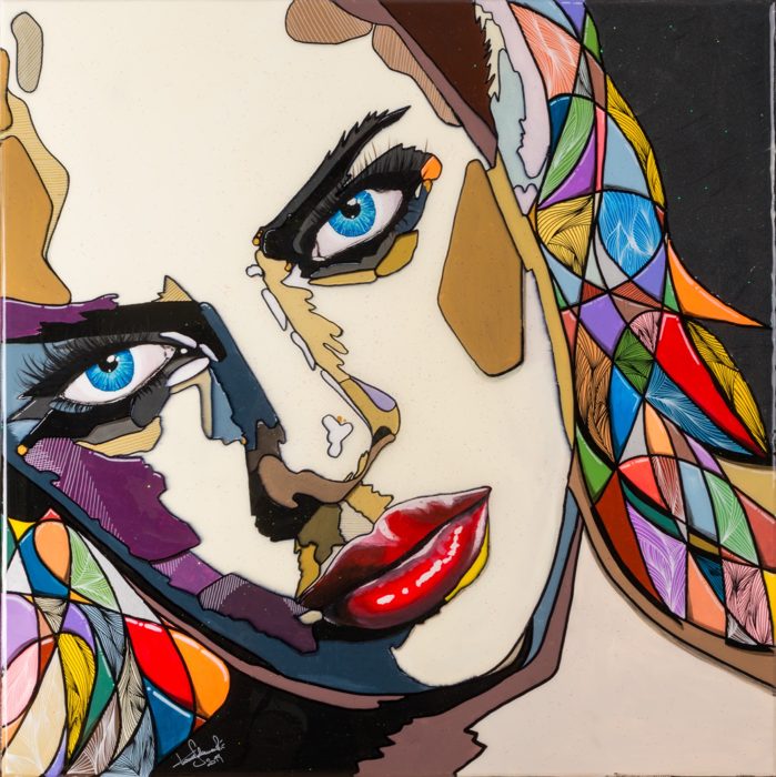 BELLA, 80 x 80 cm · Acryl auf Holz, mit Epoxidharz versiegelt