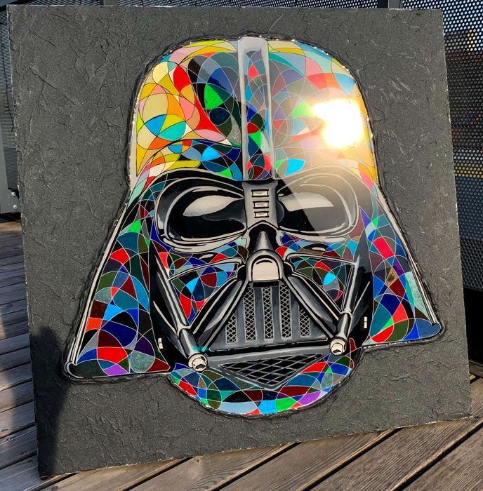 DARTH VADER, 80 x 80 cm · Acryl auf Holz, mit Epoxidharz versiegelt