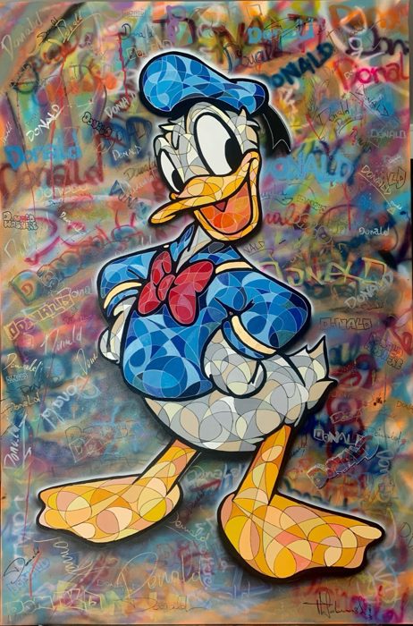 DONALD, 120 x 80 cm · Acryl auf Leinwand, 24 Karat Blattgold