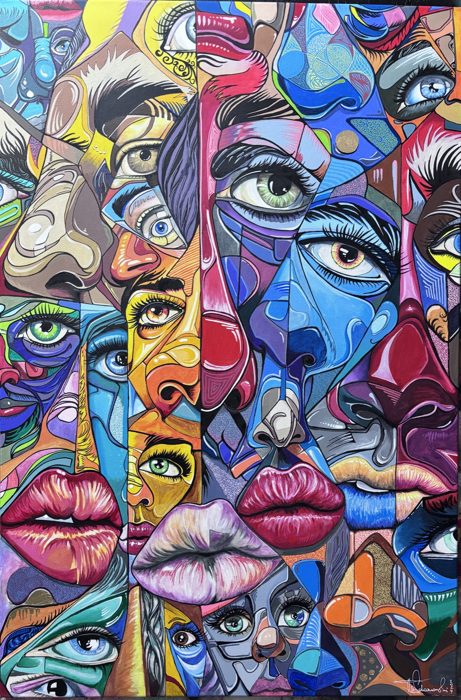 FACES, 80 x 120 cm · Acryl auf Leinwand