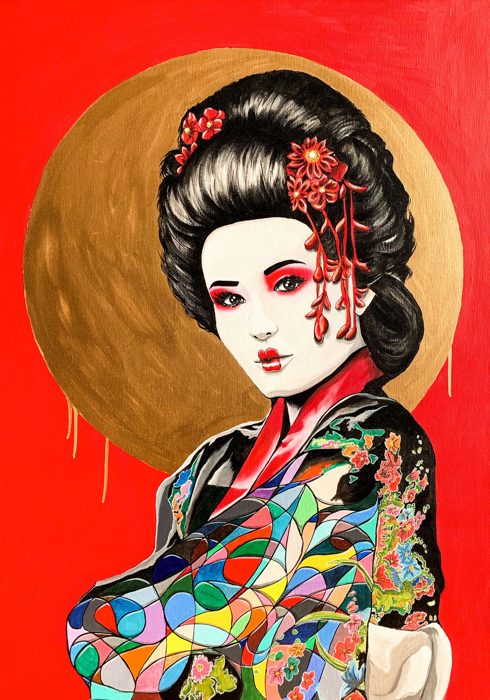 GEISHA, 70 x 100 cm · Acryl auf Leinwand