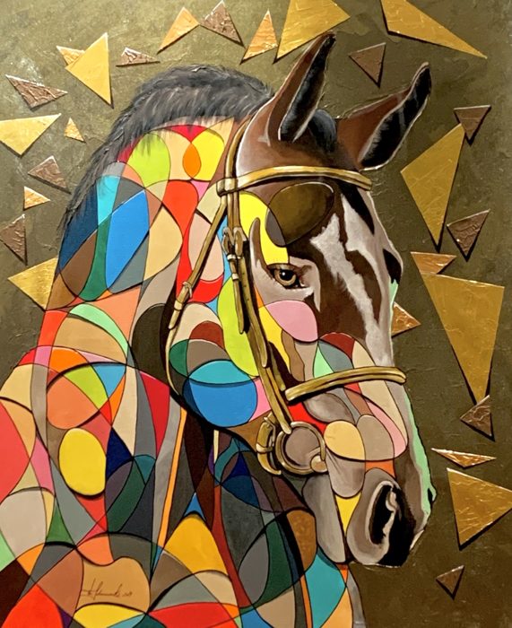 HECTOR, 110 x 80 cm · Acryl auf Leinwand, teilweise 24 Karat Blattgold