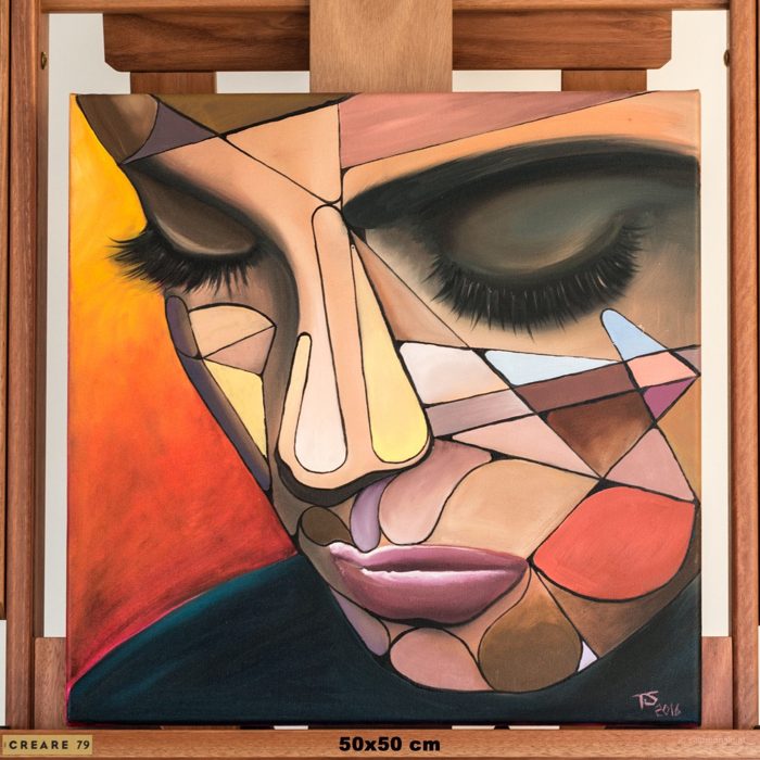 HUMAN PUZZLE III, 50 x 50 cm · Öl und Harz auf Leinwand