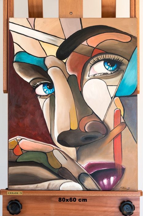 I SEE YOU, 80 x 60 cm · Öl und Harz auf Leinwand