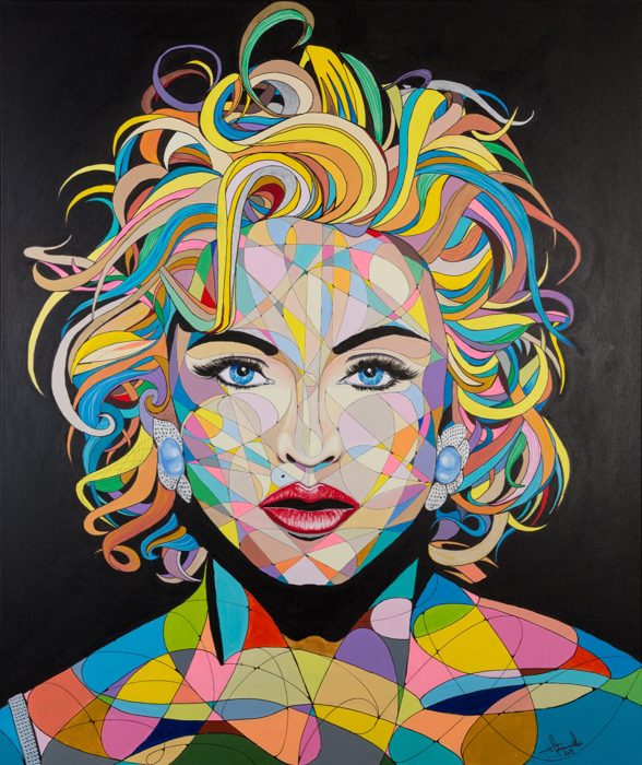 MADONNA, 120 x 100 cm · Acryl auf Leinwand, teilweise 24 Karat Blattgold