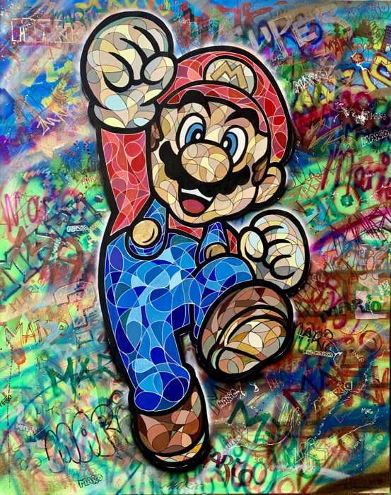 MARIO, 100 x 80 cm · Acryl auf Leinwand, 24 Karat Blattgold