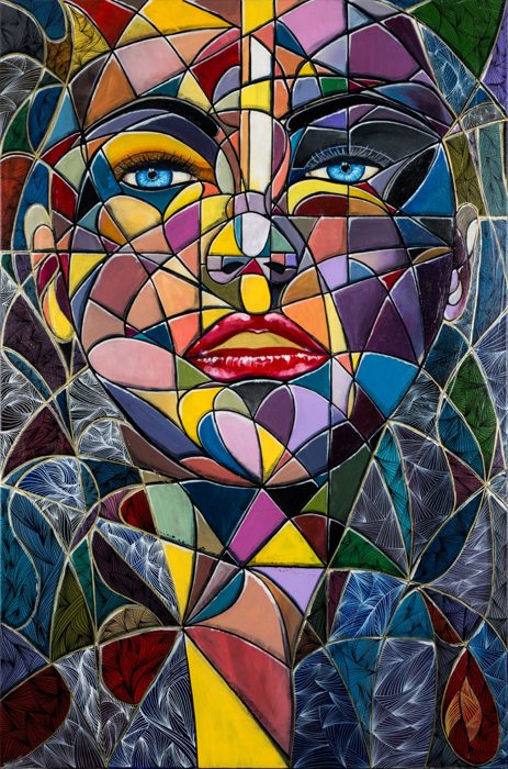 MAXIMA, 80 x 120 cm · Acryl auf Leinwand, teilweise 24 Karat Blattgold