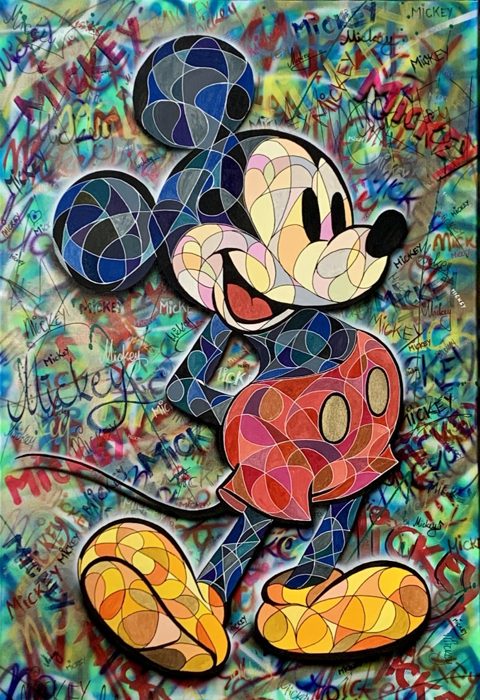 MICKEY, 120 x 80 cm · Acryl auf Leinwand, 24 Karat Blattgold