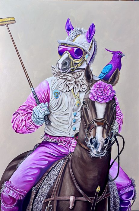 POLO PLAYER, 120 x 80 cm · Öl und Acryl auf Leinwand