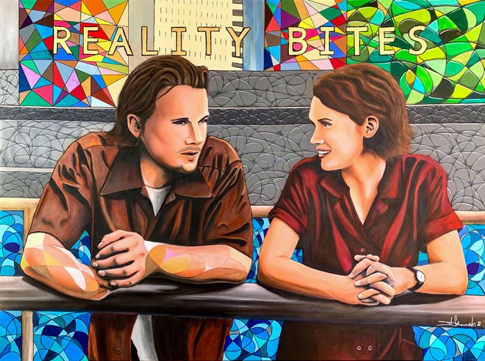 REALITY BITES, 160 x 120 cm · Acryl auf Leinwand, 24 Karat Blattgold