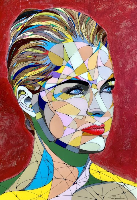ROMY SCHNEIDER, 100 x 70 cm · Acryl auf Holz, mit Epoxidharz versiegelt