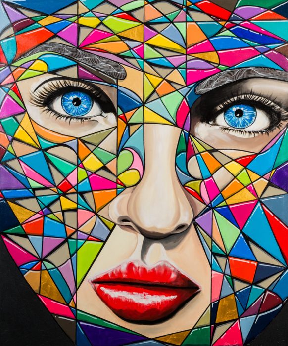 TARA, 120 x 100 cm · Acryl auf Leinwand, teilweise 24 Karat Blattgold
