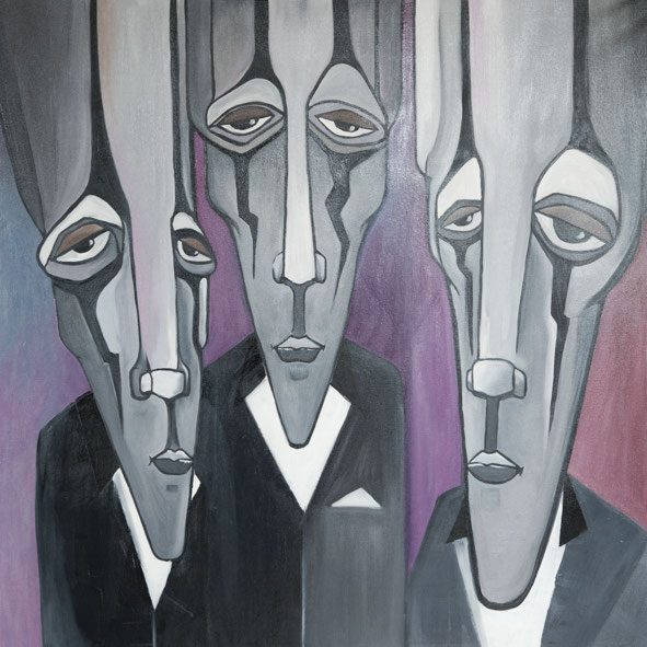 THREE WISE MEN, 100 x 100 cm · Öl auf Leinwand