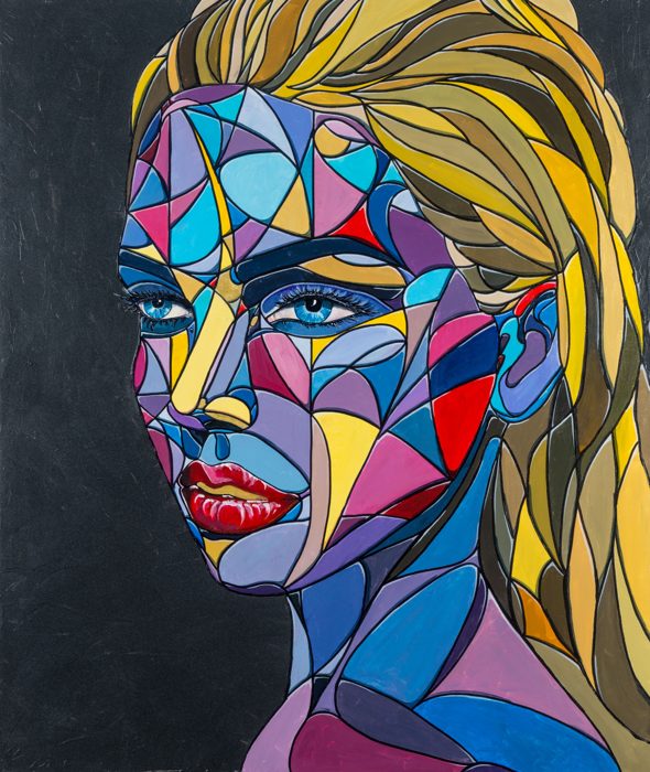 VIVIAN, 120 x 100 cm · Acryl auf Leinwand, teilweise 24 Karat Blattgold