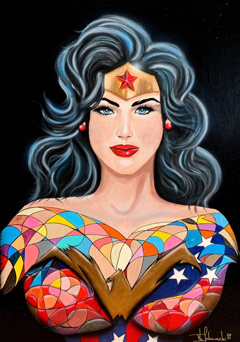 WONDER WOMAN, 70 x 100 cm · Acryl auf Holz, mit Epoxidharz versiegelt